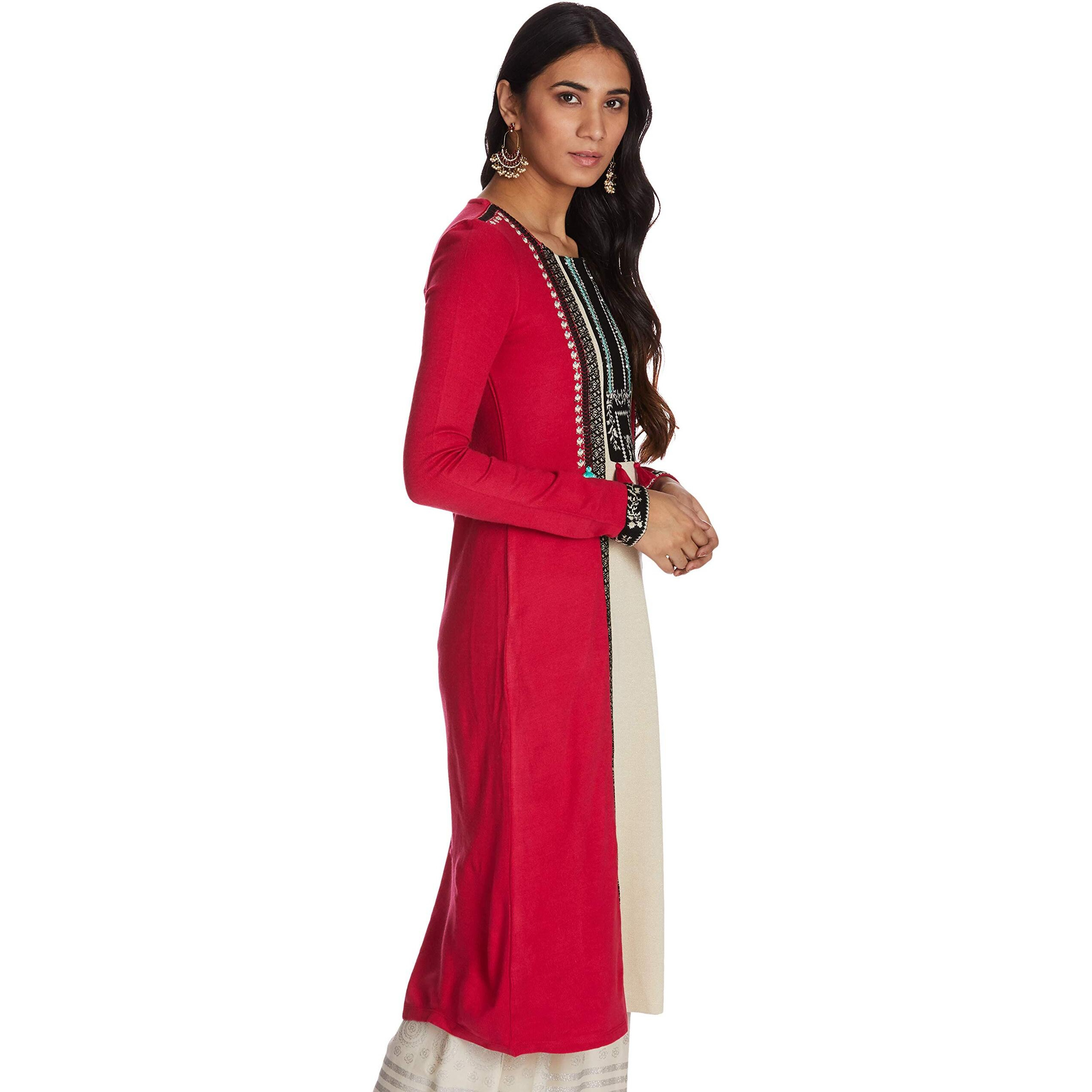 W For Women Straight Winter Kurta (18Now11562-210445_White_8)