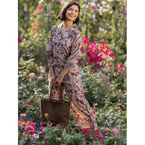 Libas Women's Silk Blend Co-Ords (48999_Off White