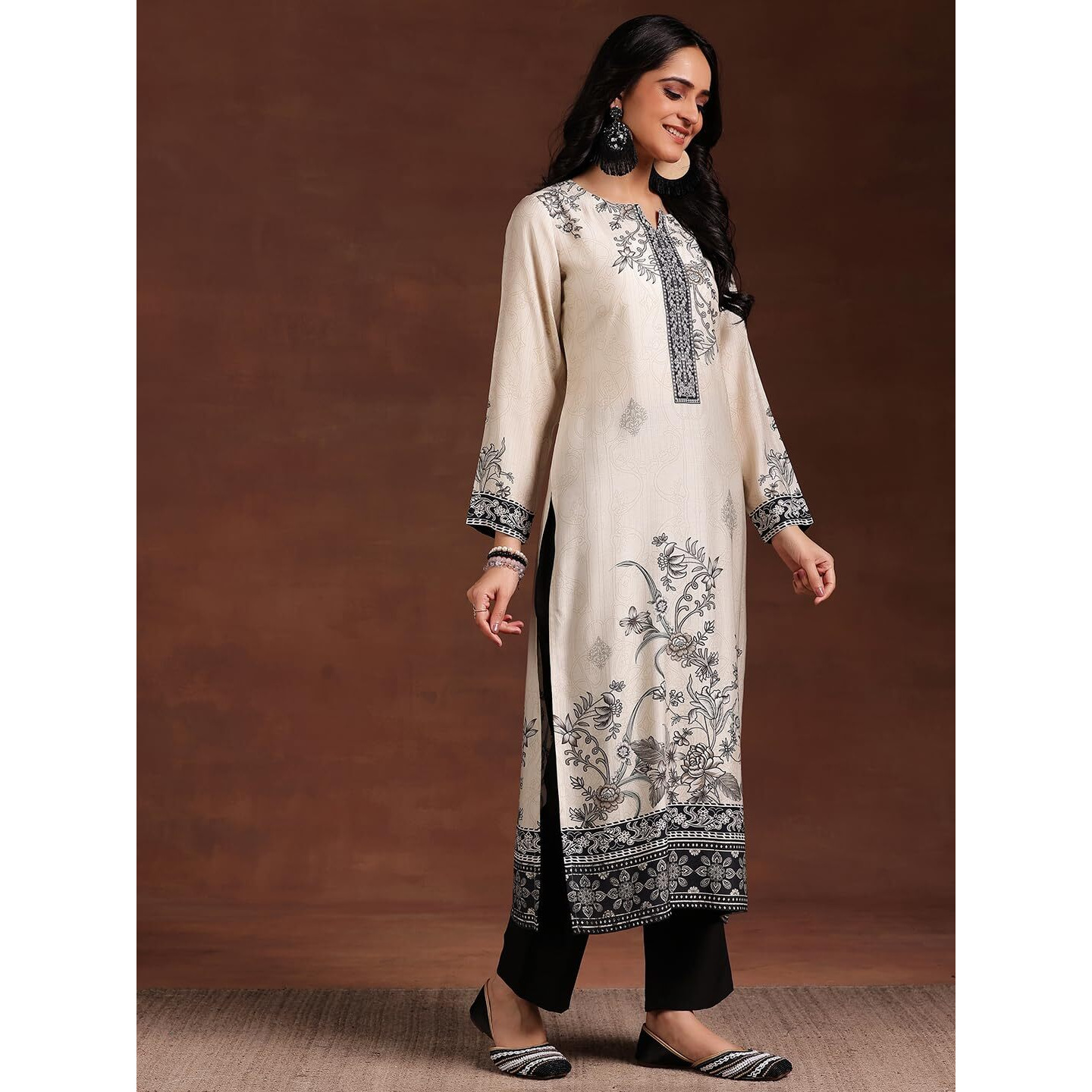 Libas Women's Silk Blend Kurta Set (36776Or_White