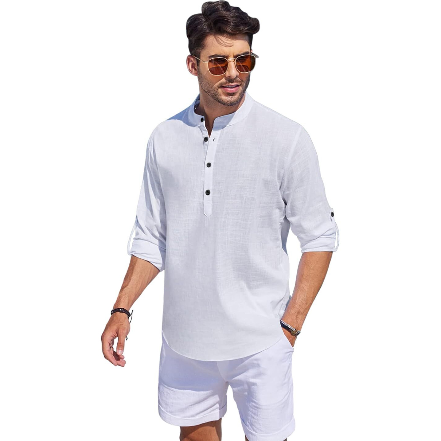 Bellstone Men's Cotton Blend Solid Regular Kurta (Kurta1500_Single_White_Xl, Regular Fit