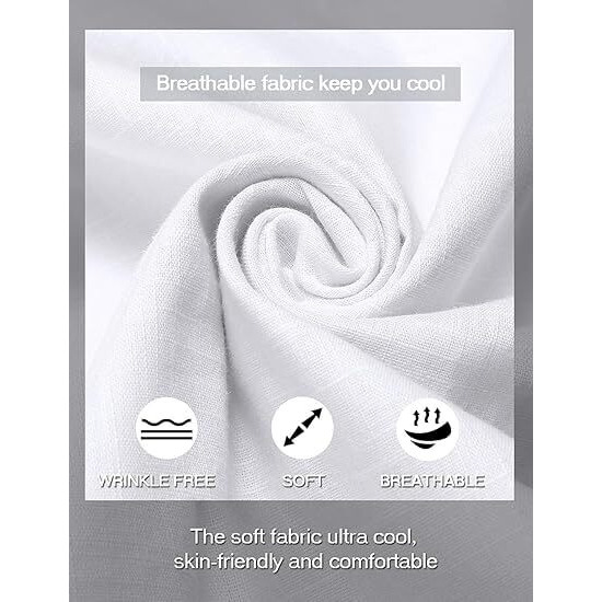 Bellstone Men's Cotton Blend Solid Regular Dress Shirt (Kurta1600_Combo_White & Black_Large