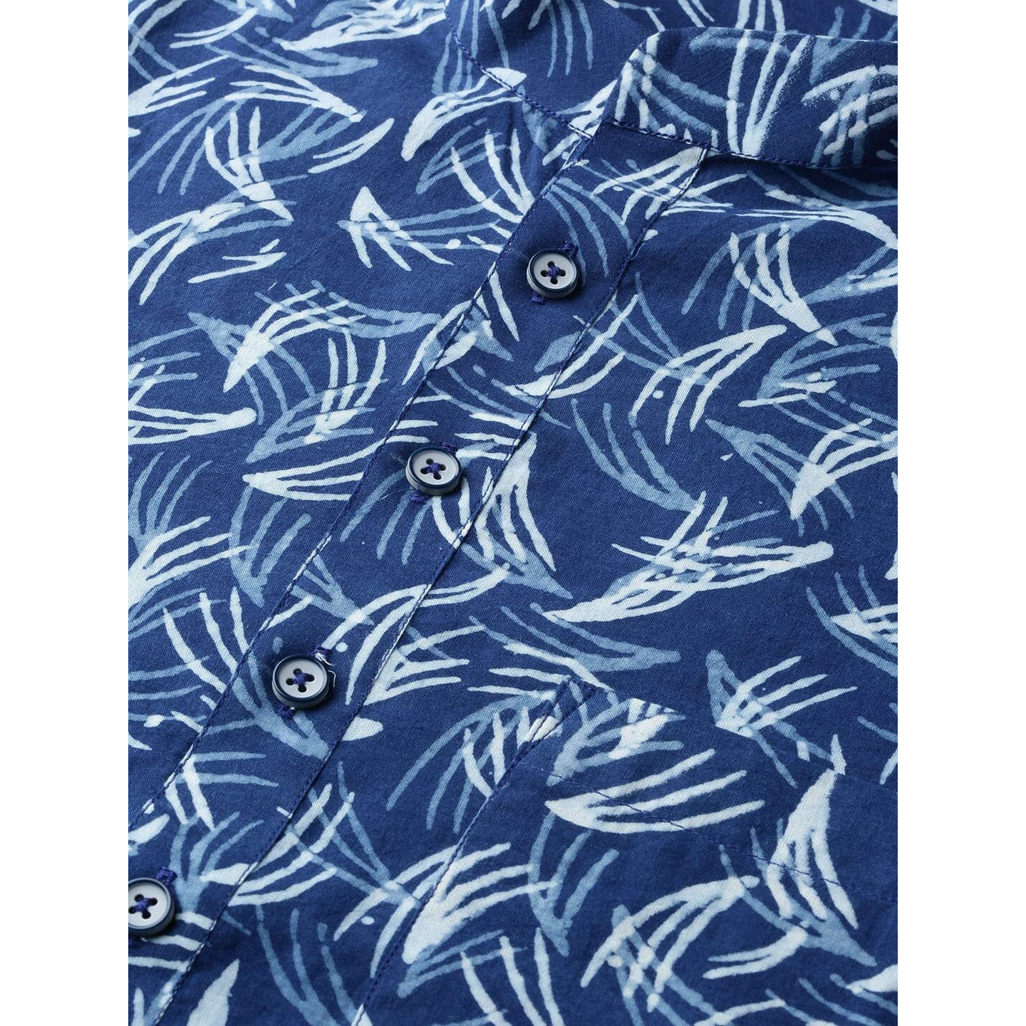 See Designs Blue & White Cotton Regular Fit Printed Kurta Set_Sdkt88301M