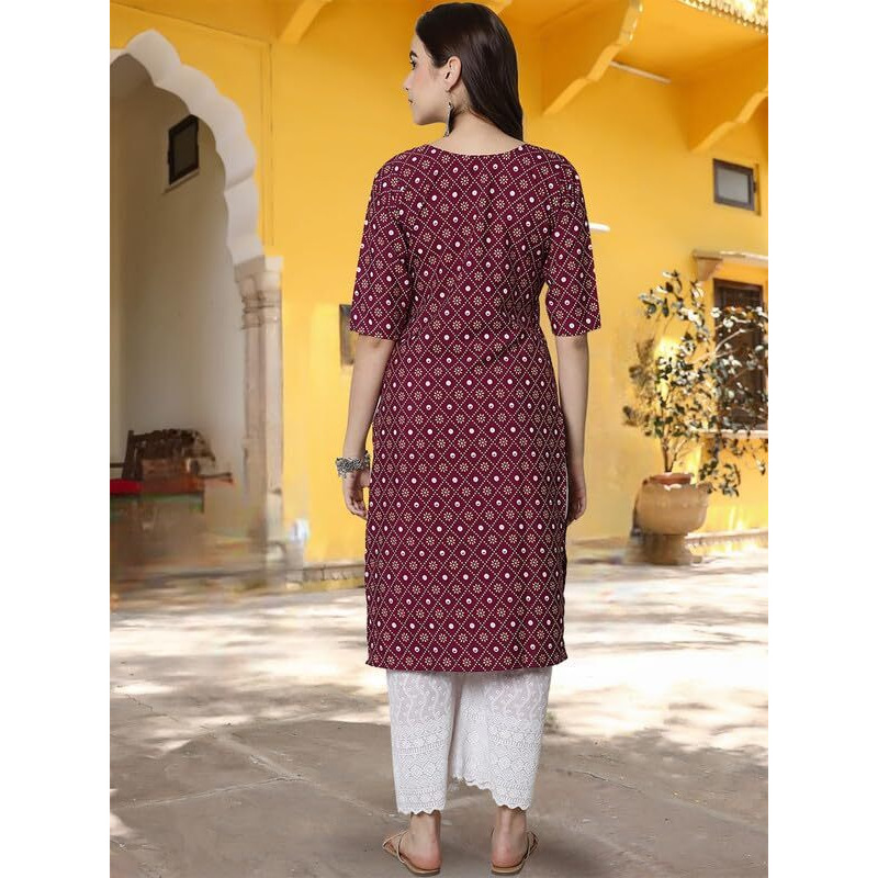 Tee Projekt Crepe Digital Printed Kurti For Women's Ll Effortless Elegance Kurti (Pack Of 6)