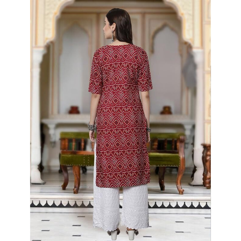 Tee Projekt Crepe Verstaile Straight Printed Kurti For Women's Ll Casual Wear Kurti (Pack Of 6)