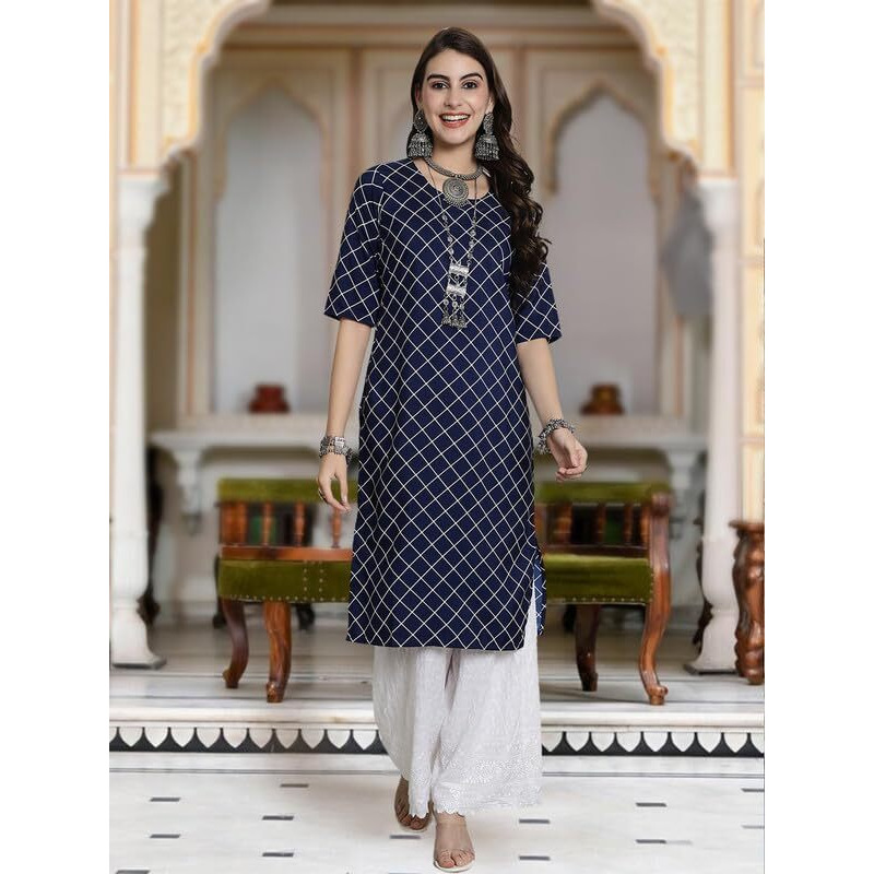 Tee Projekt Crepe Verstaile Straight Printed Kurti For Women's Ll Casual Wear Kurti (Pack Of 6)