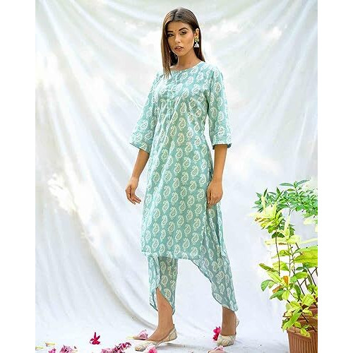 Lymio Kurta Set For Women | Women Kurta | Women Kurta Pant Set | Women Kurta Pant Set Women Kurti Set With Pant | Women Kurti Set With Pant Cotton (K-22-23-25-29) (S, Rama)