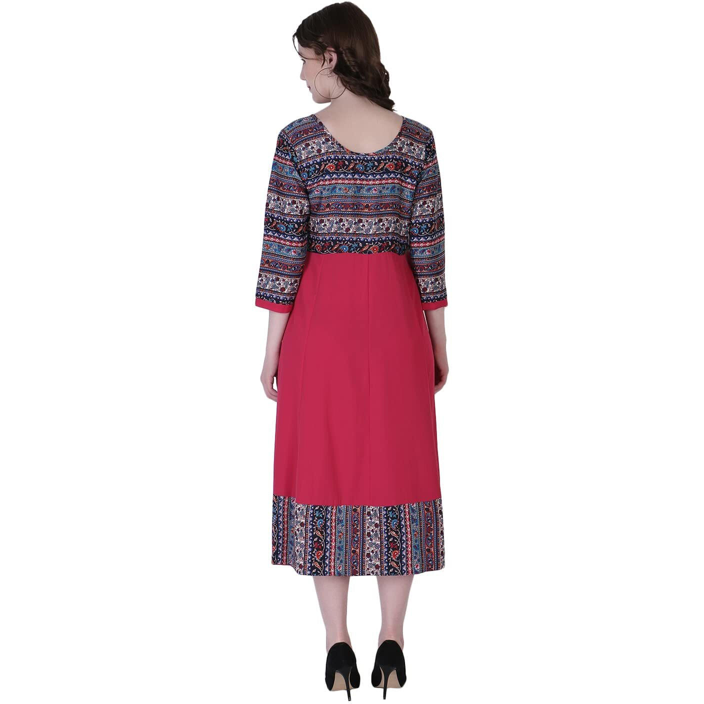 Om Sai Latest Creation Women's Crepe Straight Printed Kurta (Pink_2Xl) (Xx-Large, Pink)