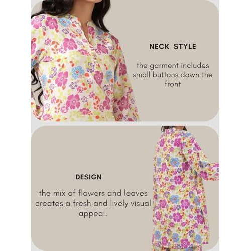 Greciilooks Women Rayon Casual Regular Fit Co-Ord Set (Multicolour, Medium), Floral