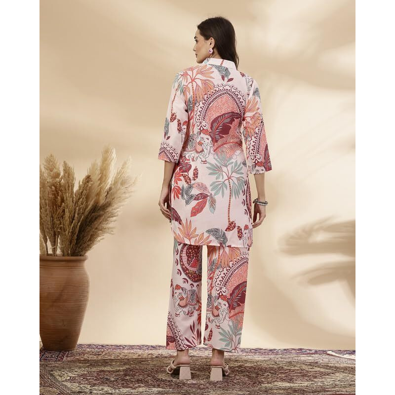 I Enterprise Women's Polyester Printed Regular Dress Shirt (Ay_Inco-012_Multicolour