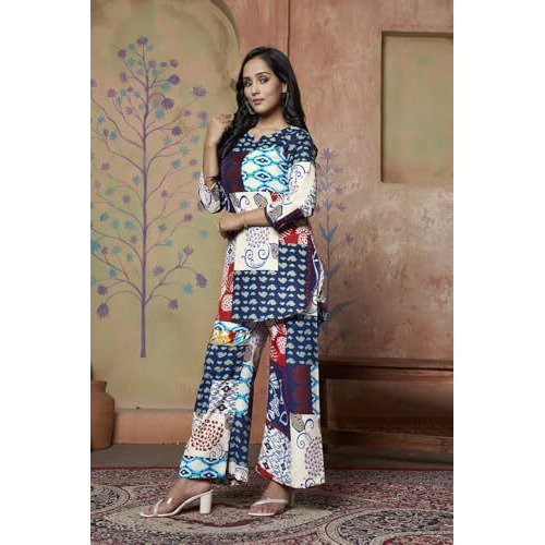 Dhruvi Trendz Womens Cotton Blend Solid Co-Ord Set Regular Fit Night Dress (Dt-W1706&Tr799_Cream_2Xl)