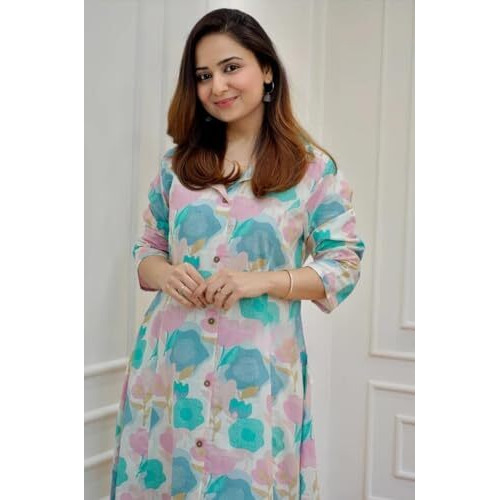 Dhruvi Trendz Womens Rayon Co-Ord Set Regular Fit Casual (Dt-W1822&Tr879_Blue_L)