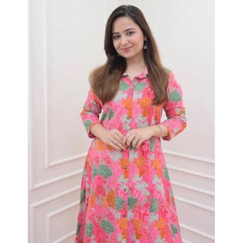 Dhruvi Trendz Womens Rayon Floral Co-Ord Set Regular Fit Casual (Dt-W1828&Tr885_Pink_S)