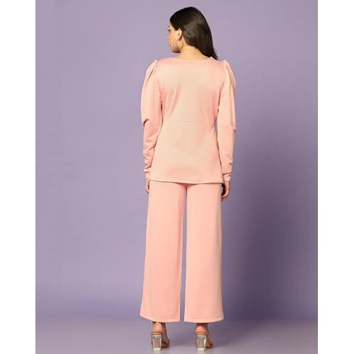 Dhruvi Trendz Womens Rayon Co-Ord Set Regular Fit Co-Ord Set (Dt-W1808&Tr864_Pink_L)