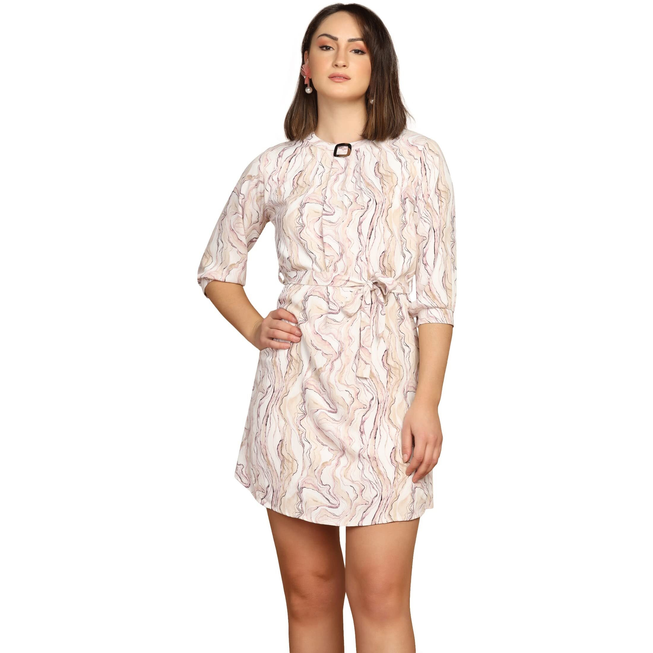Dhruvi Trendz Womens Rayon Women Western Dresses Regular Fit A-Line (Dt-Wd1093_Pink_3Xl)