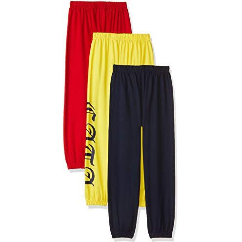T2F Boy's Regular Fit Pyjama Bottom (Pack Of 3) (Bystrk06-3P_Red-Yellow-Navy_3-4 Years)
