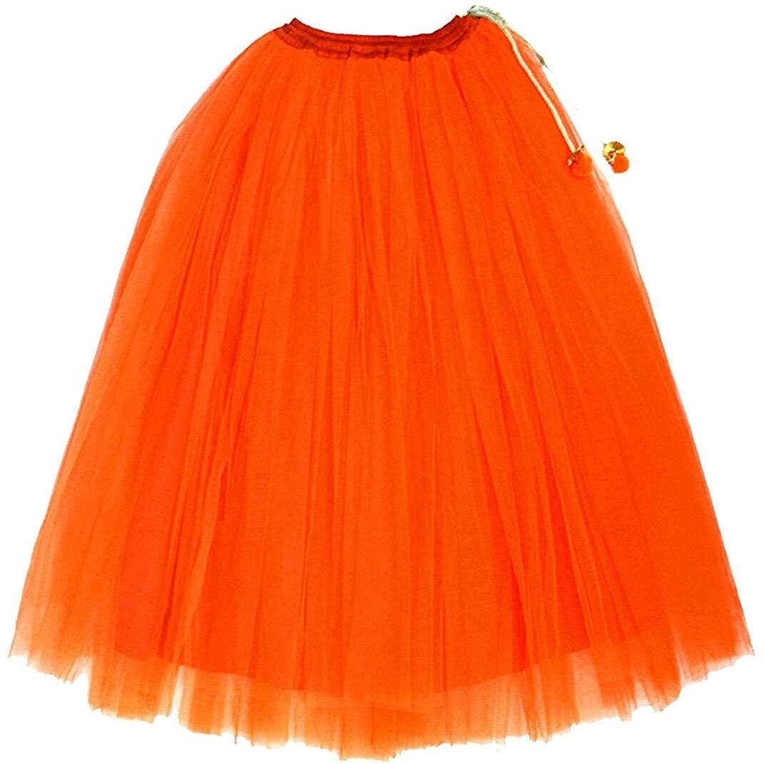 A.T.U.N Girl's Synthetic Lehenga Choli (Glhg Taf Org_Multi-Orange_10-11 Years)