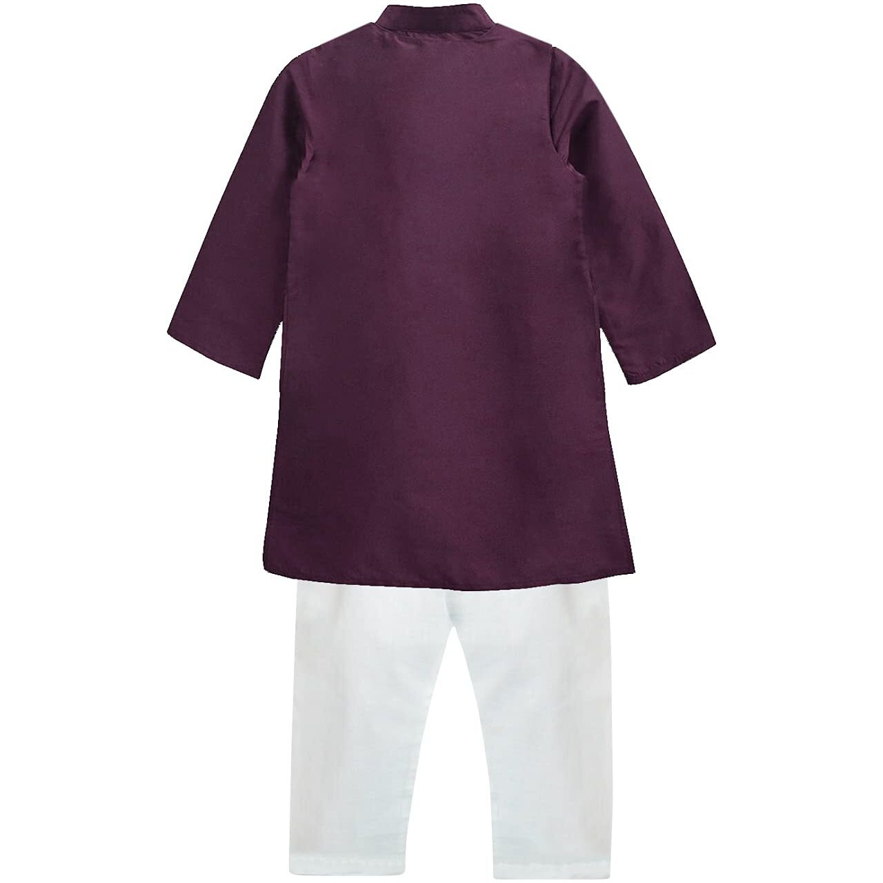 A.T.U.N. (All Things Uber Nice) Boy's Regular Kurta Pyjama Set (Bkls Kpc_Wine-White 3-6 Months)