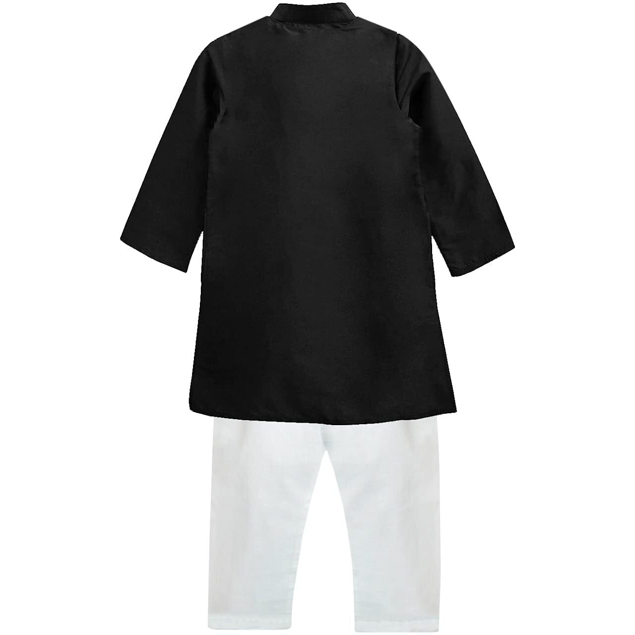 A.T.U.N. (All Things Uber Nice) Boy's Regular Kurta Pyjama Set (Bkls Kpc_Black-White 4-5 Years)