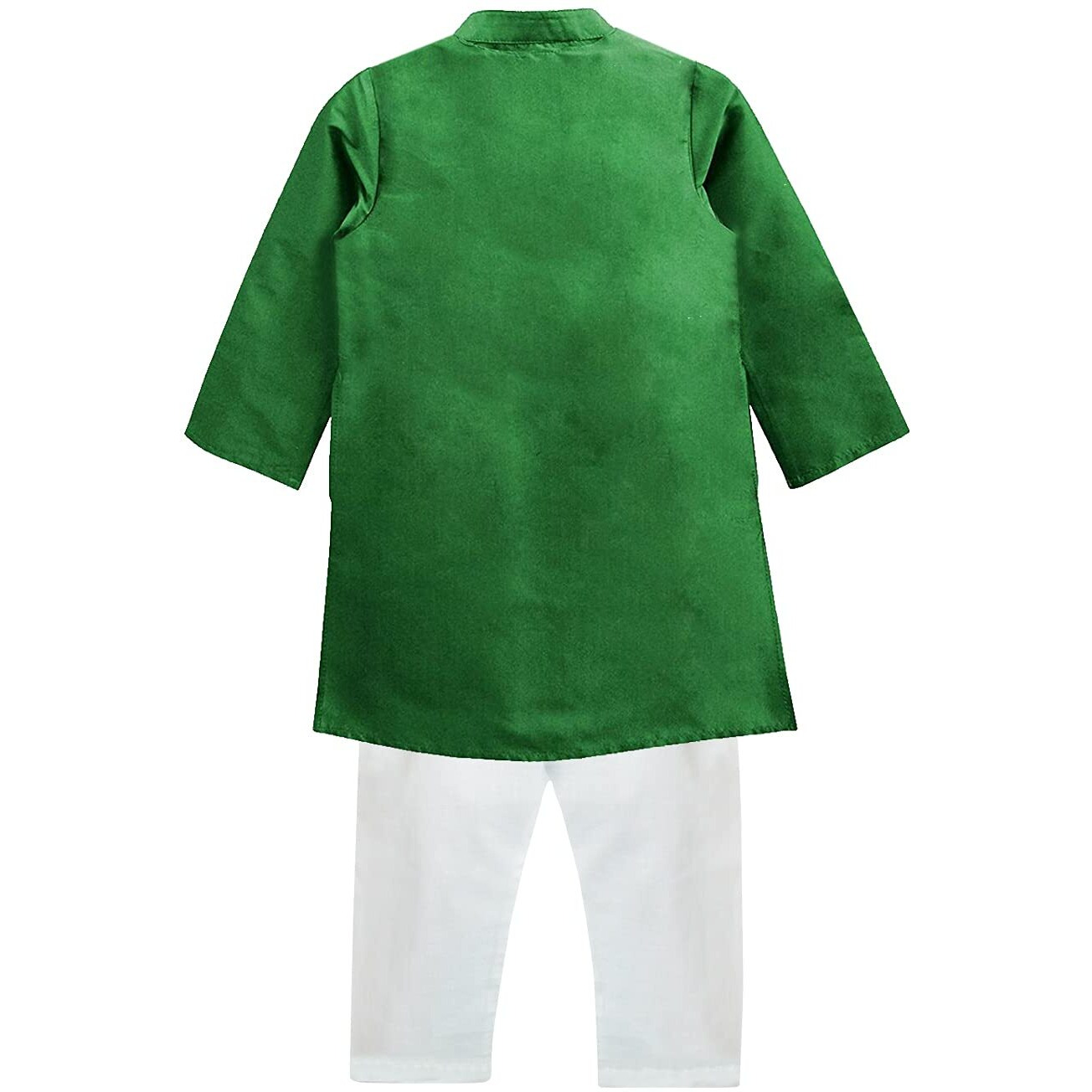 A.T.U.N. (All Things Uber Nice) Boy's Regular Kurta Pyjama Set (Bkls Kpc_Green-White 8-9 Years)