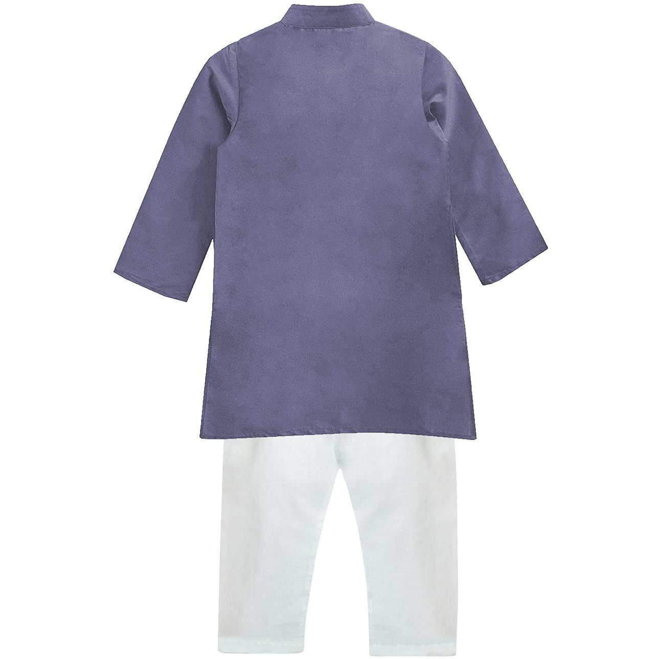 A.T.U.N. (All Things Uber Nice) Boy's Regular Kurta Pyjama Set (Bkls Kpc_Lavender-White 13-14 Years)