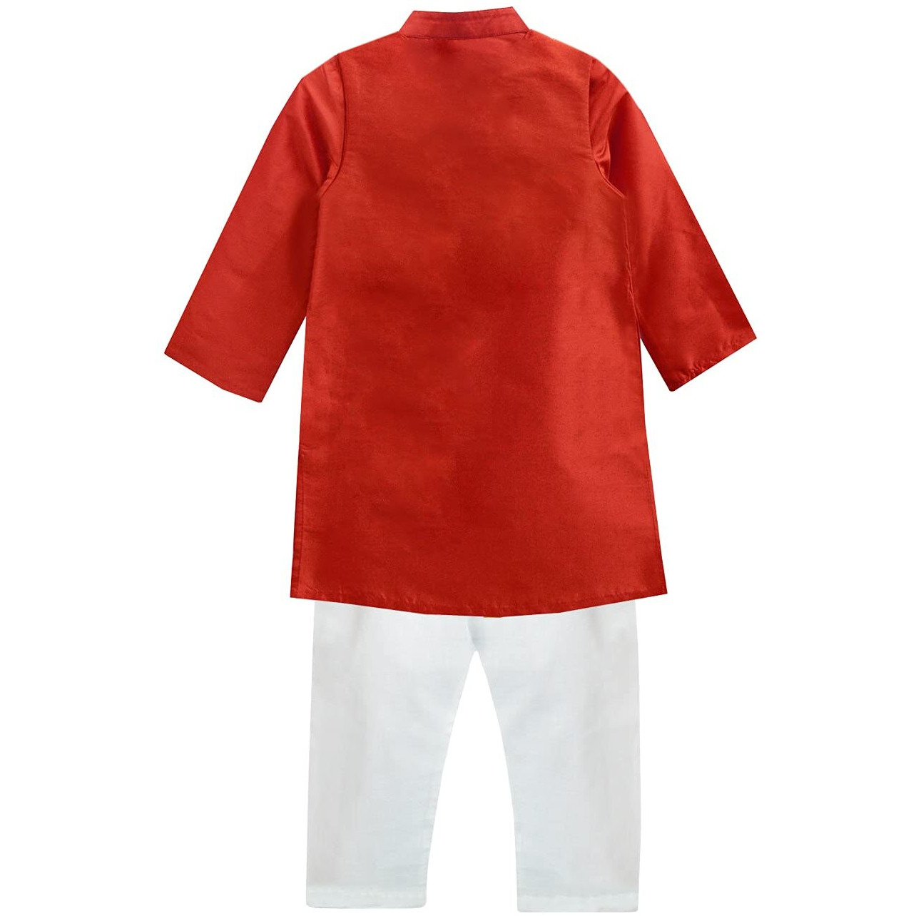 A.T.U.N. (All Things Uber Nice) Boy's Regular Kurta Pyjama Set (Bkls Kpc_Red-White 8-9 Years)