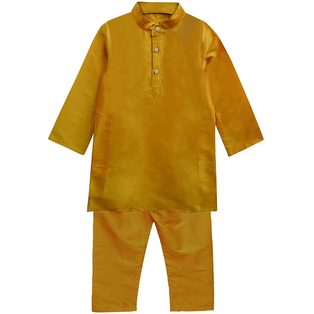A.T.U.N. (All Things Uber Nice) Boy's Regular Kurta Pyjama Set (Bkls Kpp_Amber 0 3 Months)