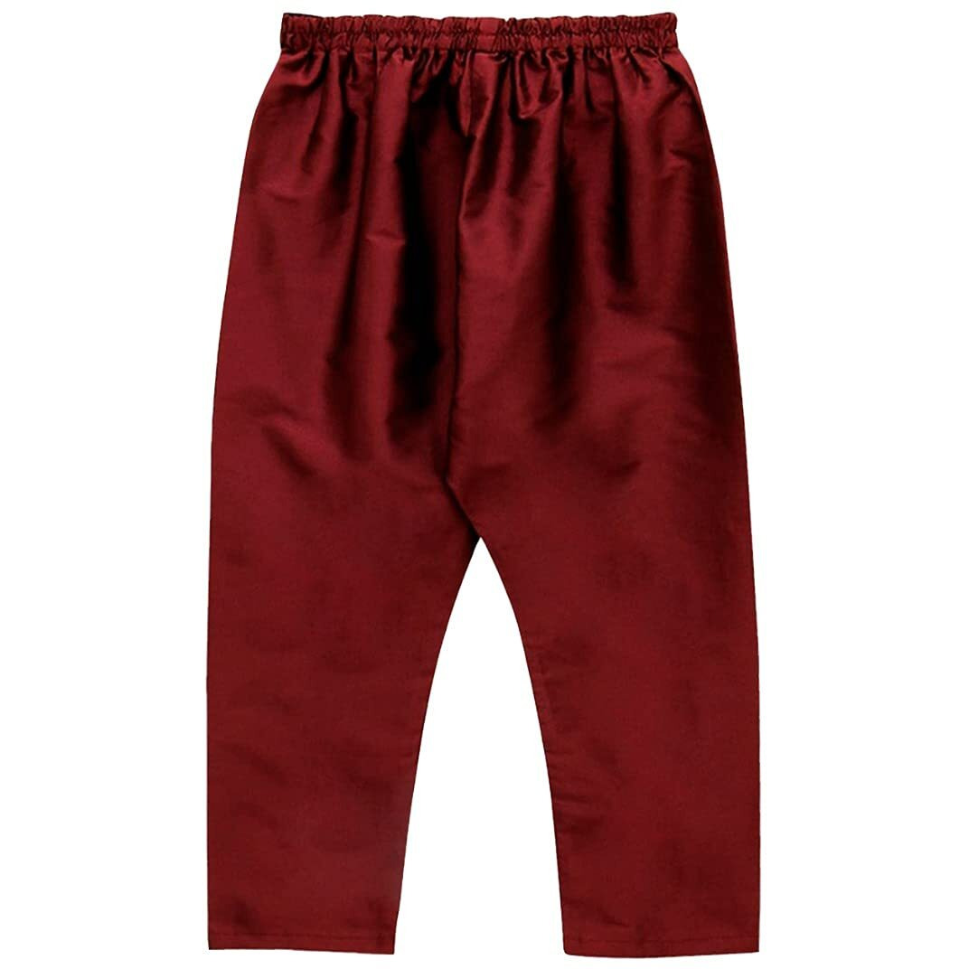 A.T.U.N. (All Things Uber Nice) Boy's Regular Kurta Pyjama Set (Bkls Kpp_Maroon 11-12 Years)