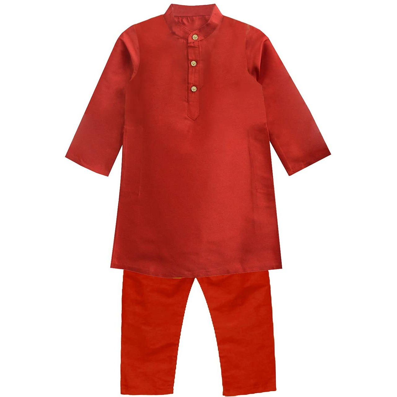 A.T.U.N. (All Things Uber Nice) Boy's Regular Kurta Pyjama Set (Bkls Kpp_Red 6-7 Years)