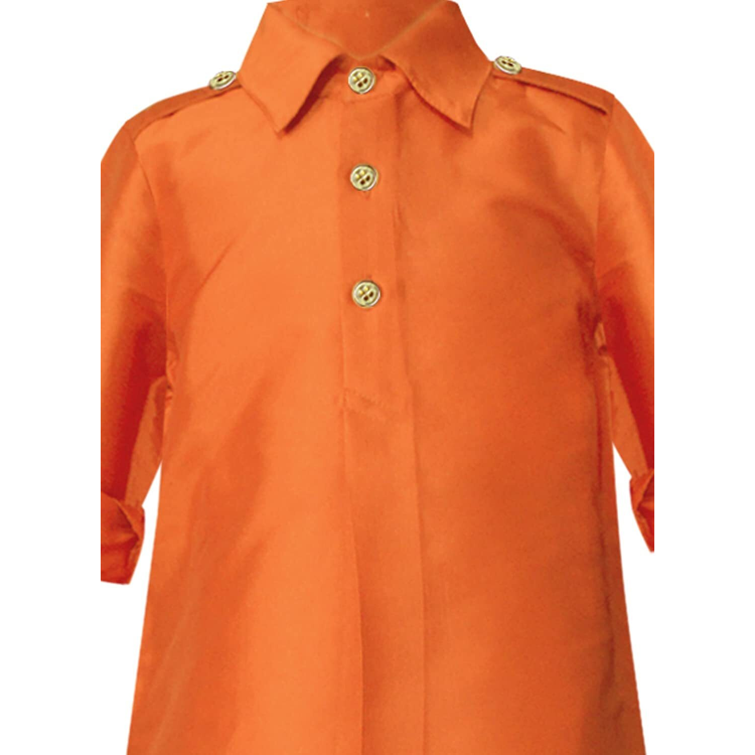 A.T.U.N Boy's Regular Pathani Suit (Bkls Pts_Orange-Black 8-9 Years)