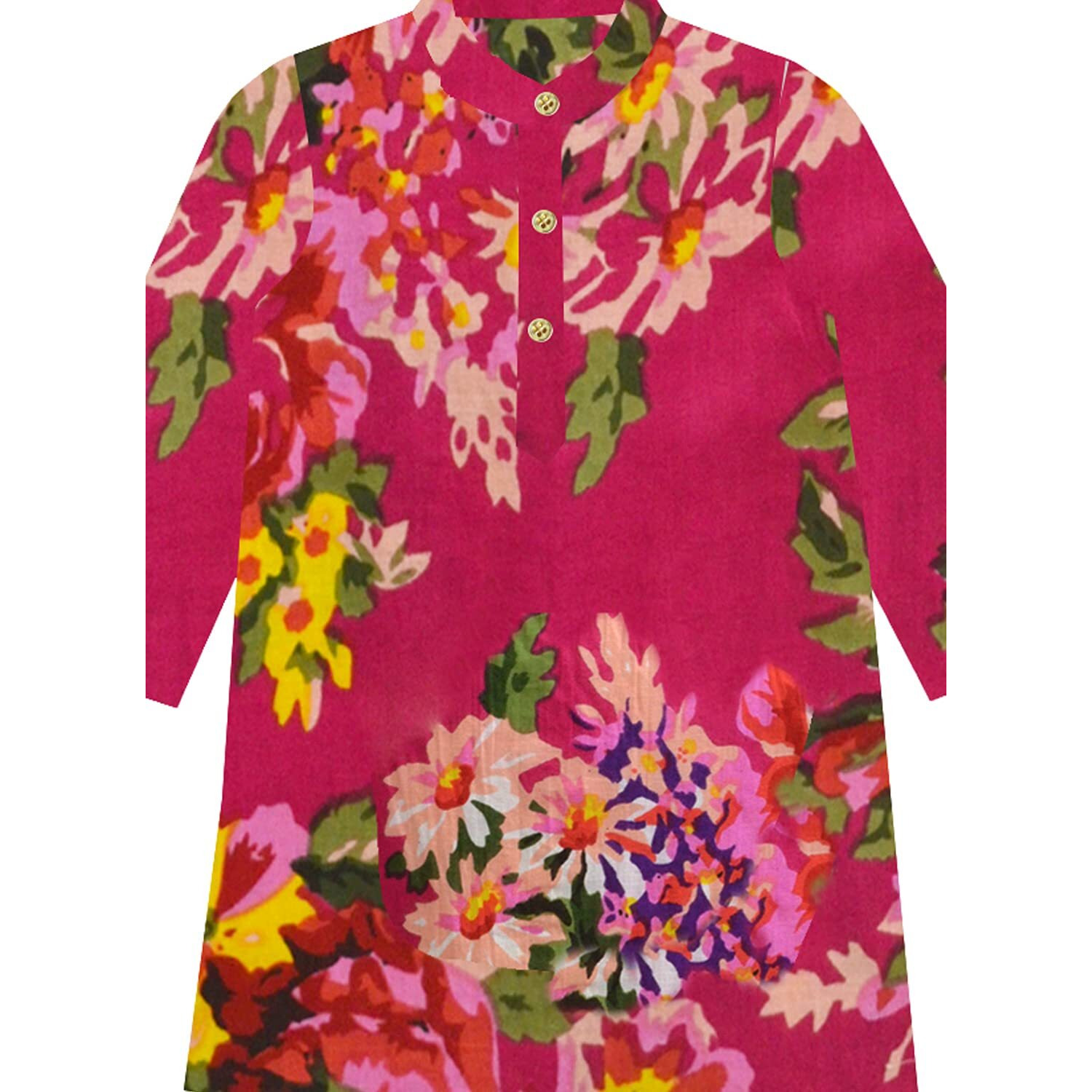 A.T.U.N. (All Things Uber Nice) Boy's Regular Kurta Pyjama Set (Bkls Flw_Magenta-Multi-White 10-11 Years)