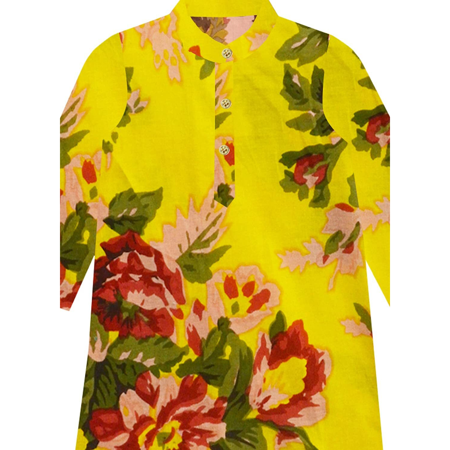 A.T.U.N. (All Things Uber Nice) Boy's Regular Kurta Pyjama Set (Bkls Fla_Yellow-Multi 7-8 Years)