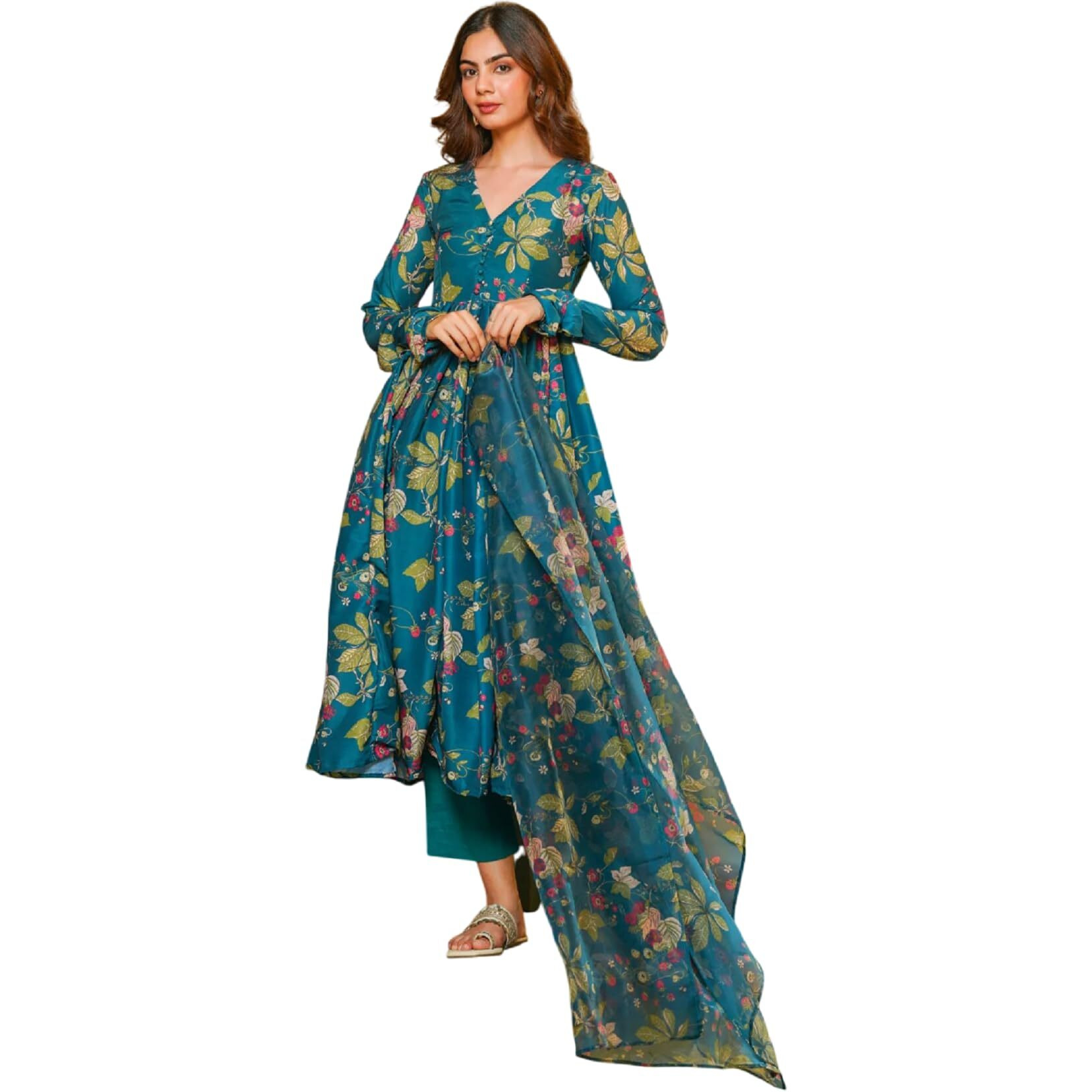 Fabnex Kurta Set For Women | Women Kurti Pant Set (K-135-Rama-2Xl)