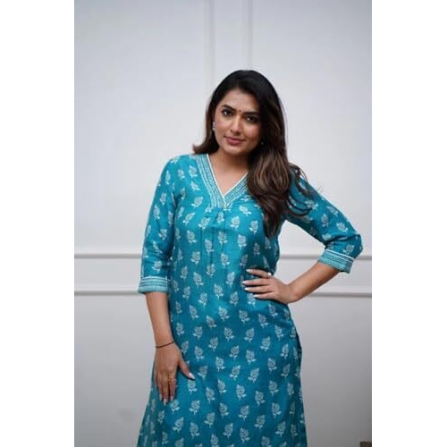 Fabnex Kurta Set For Women | Women Kurti Pant Set (K-155-Blue-2Xl)