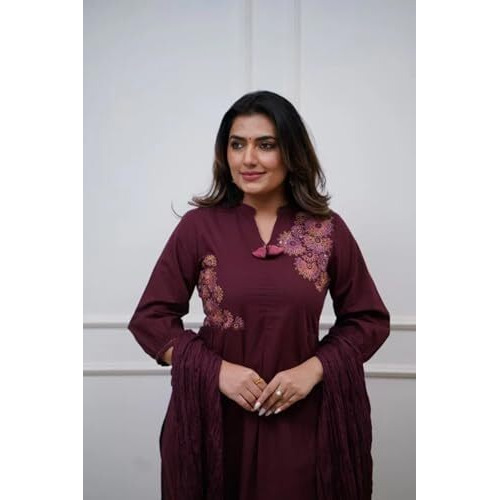 Fabnex Kurta Set For Women | Women Kurti Pant Set (K-146-Maroon-2Xl)