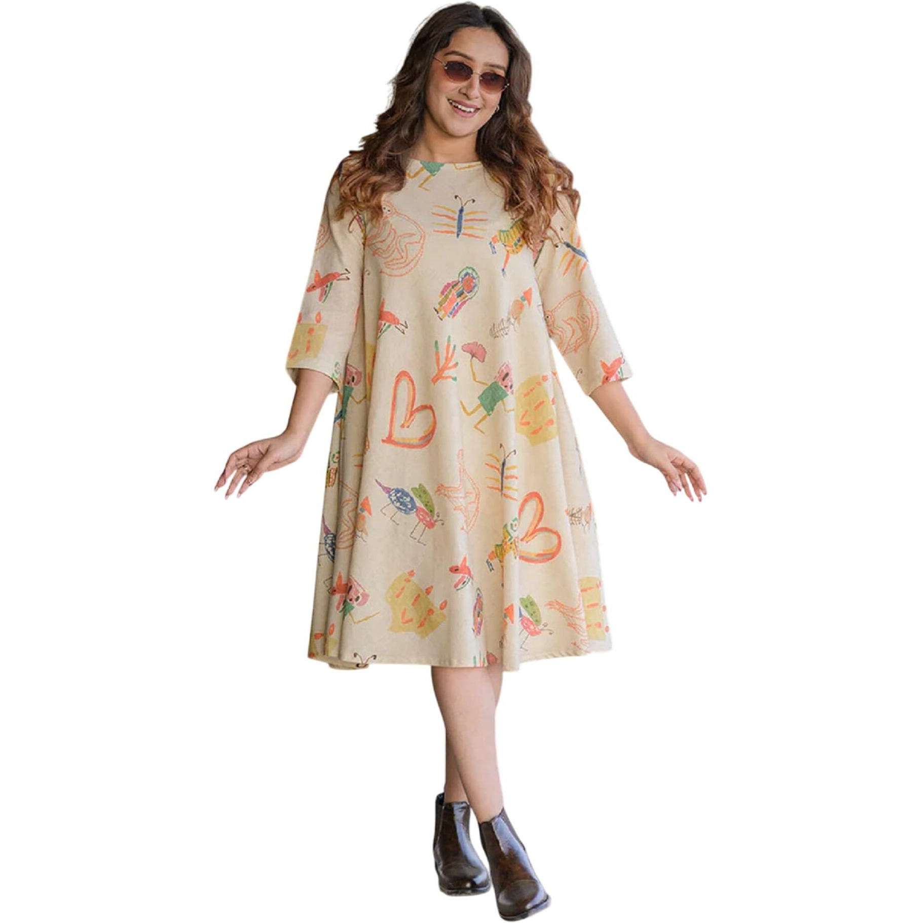 Fabnex Kurta For Women | One Piece Women Kurtis (K-128-Beige-Xl)
