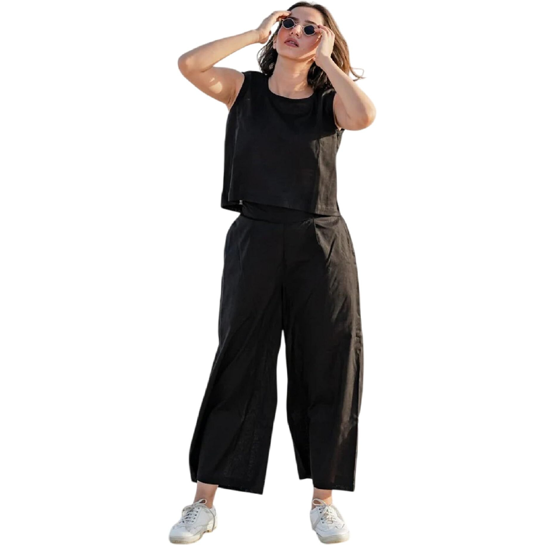 Fabnex Stylish Sleeve Less Co Ord Set For Women | Co Ord Set For Women (K-132-Black-2Xl)