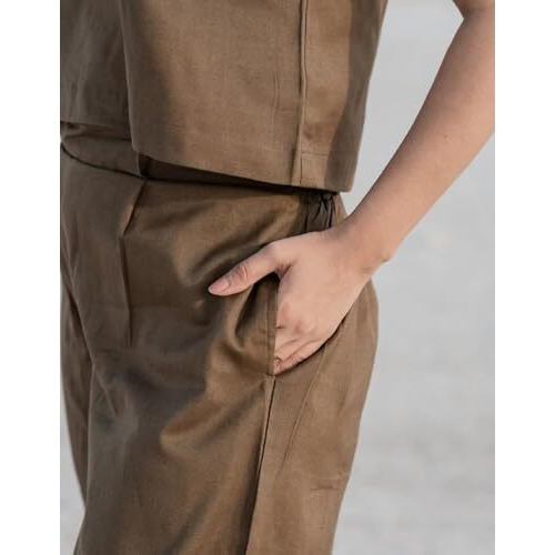 Fabnex Stylish Sleeve Less Co Ord Set For Women | Co Ord Set For Women (K-134-Brown-M)