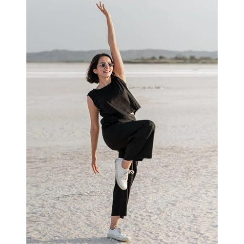 Fabnex Stylish Sleeve Less Co Ord Set For Women | Co Ord Set For Women (K-132-Black-L)