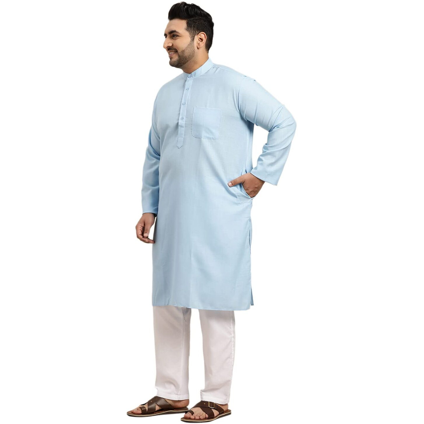 Sojanya Plus (Since 1958) Men's Cotton Blue Only Kurta Size 50