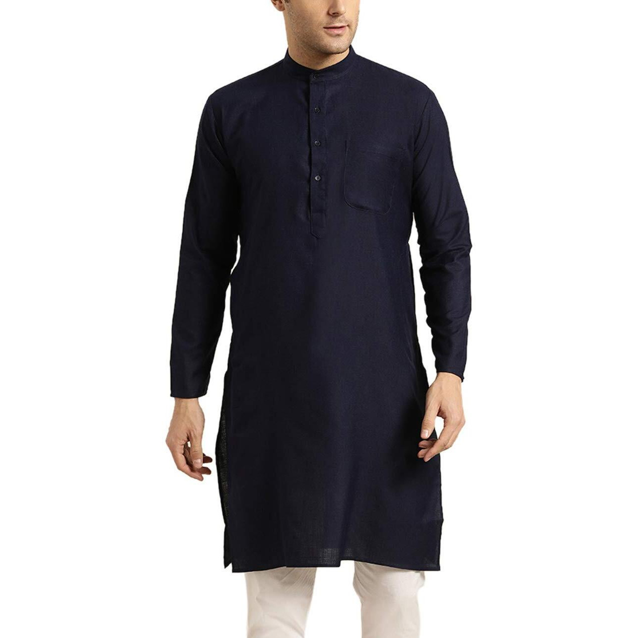 Sojanya (Since 1958 Men's Cotton Navy Blue Only Kurta Size 44