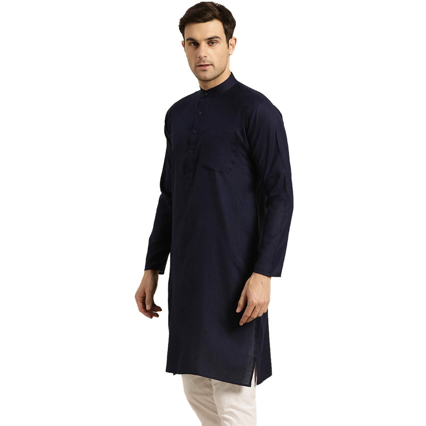 Sojanya (Since 1958 Men's Cotton Navy Blue Only Kurta Size 44