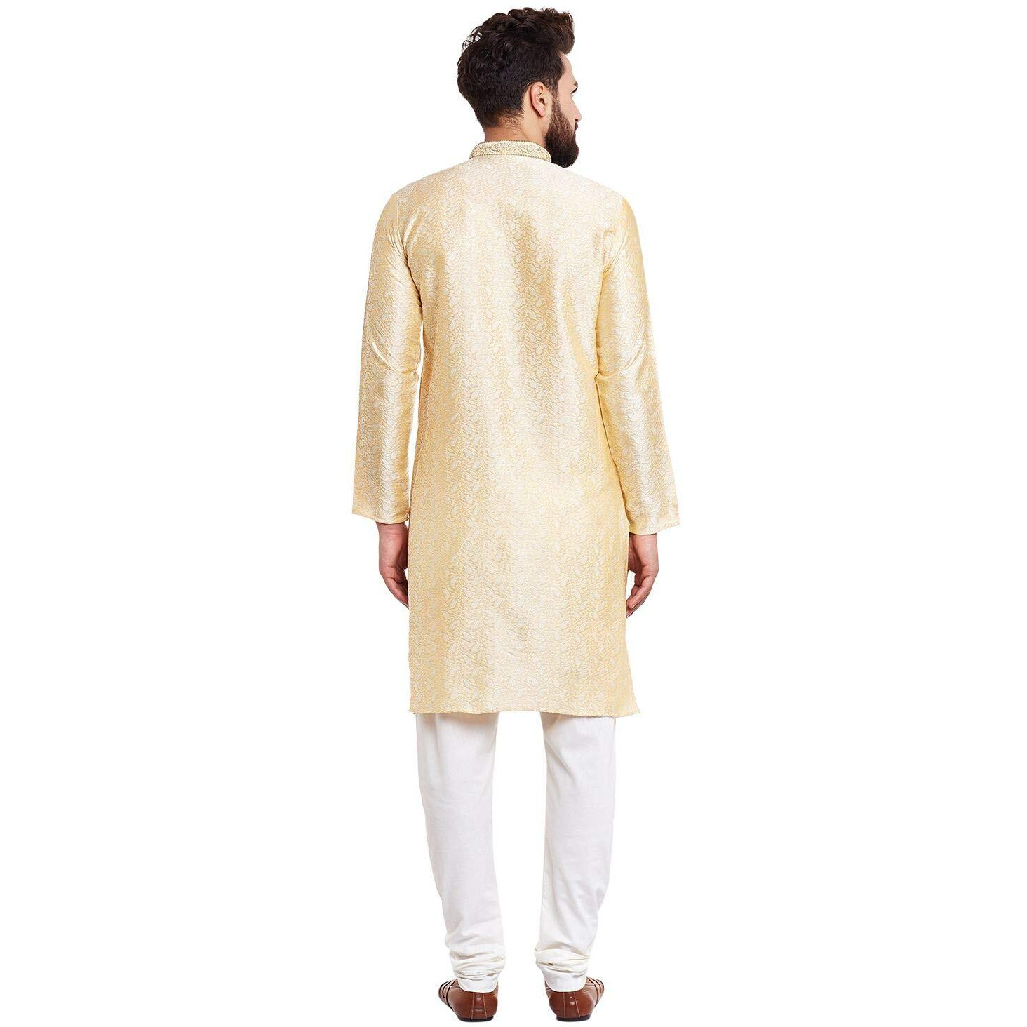 Sojanya (Since 1958 Men's Jacquard Silk Kurta & Churidaar Pyjama
