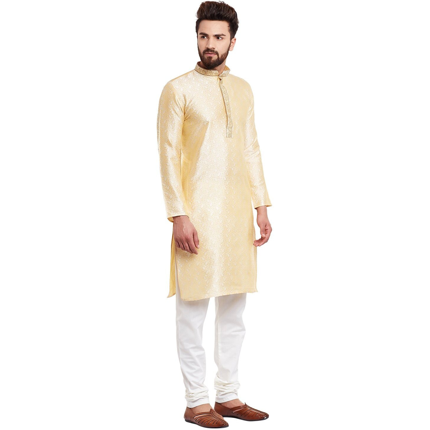 Sojanya (Since 1958 Men's Jacquard Silk Kurta & Churidaar Pyjama