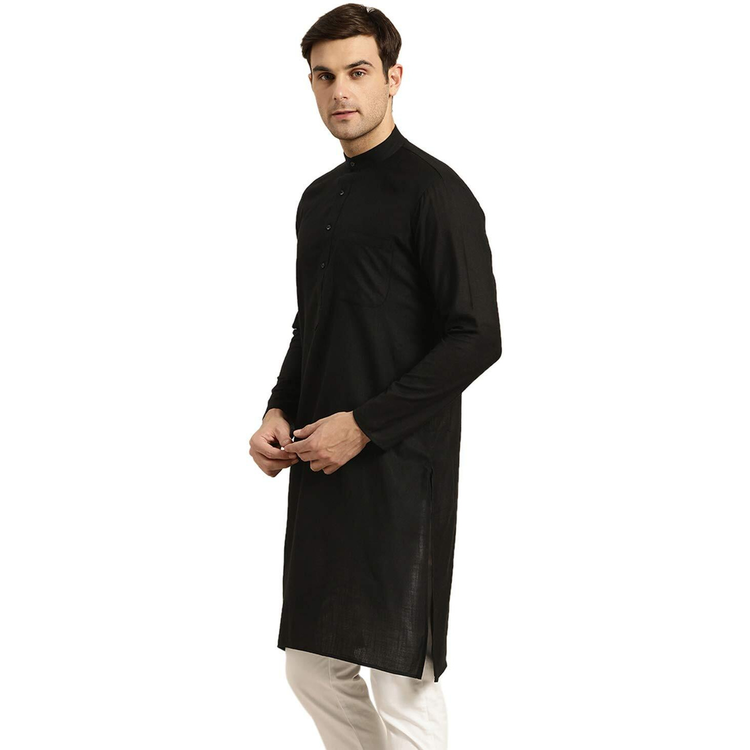 Sojanya (Since 1958 Men's Cotton Black Only Kurta Size 44