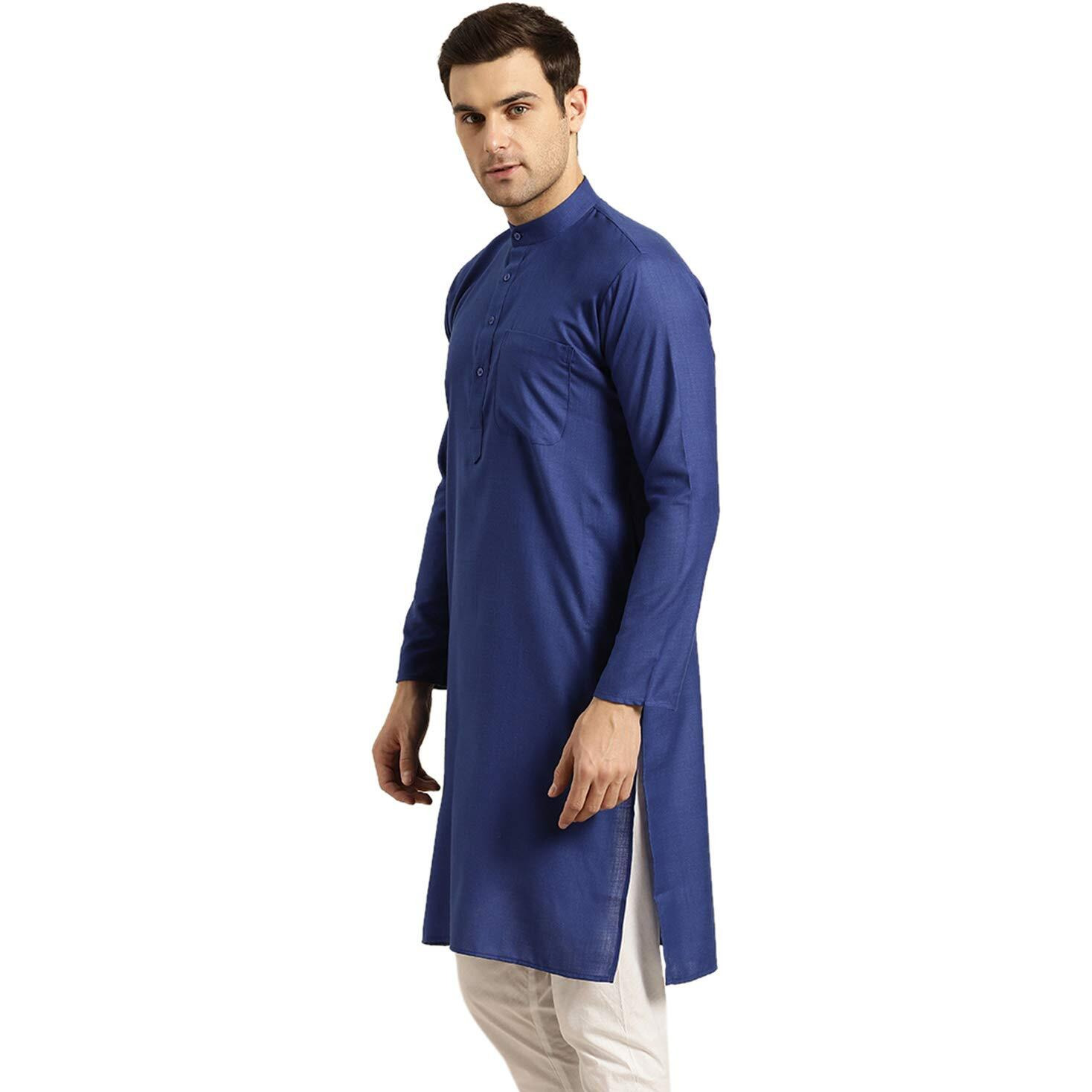 Sojanya (Since 1958 Men's Cotton Royal Blue Only Kurta Size 40