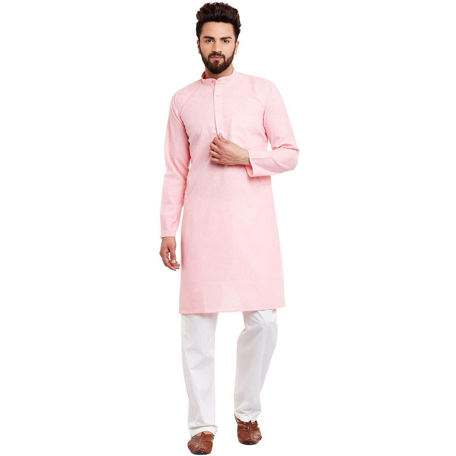 Sojanya (Since 1958 Men's Cotton Linen Kurta Pyjama