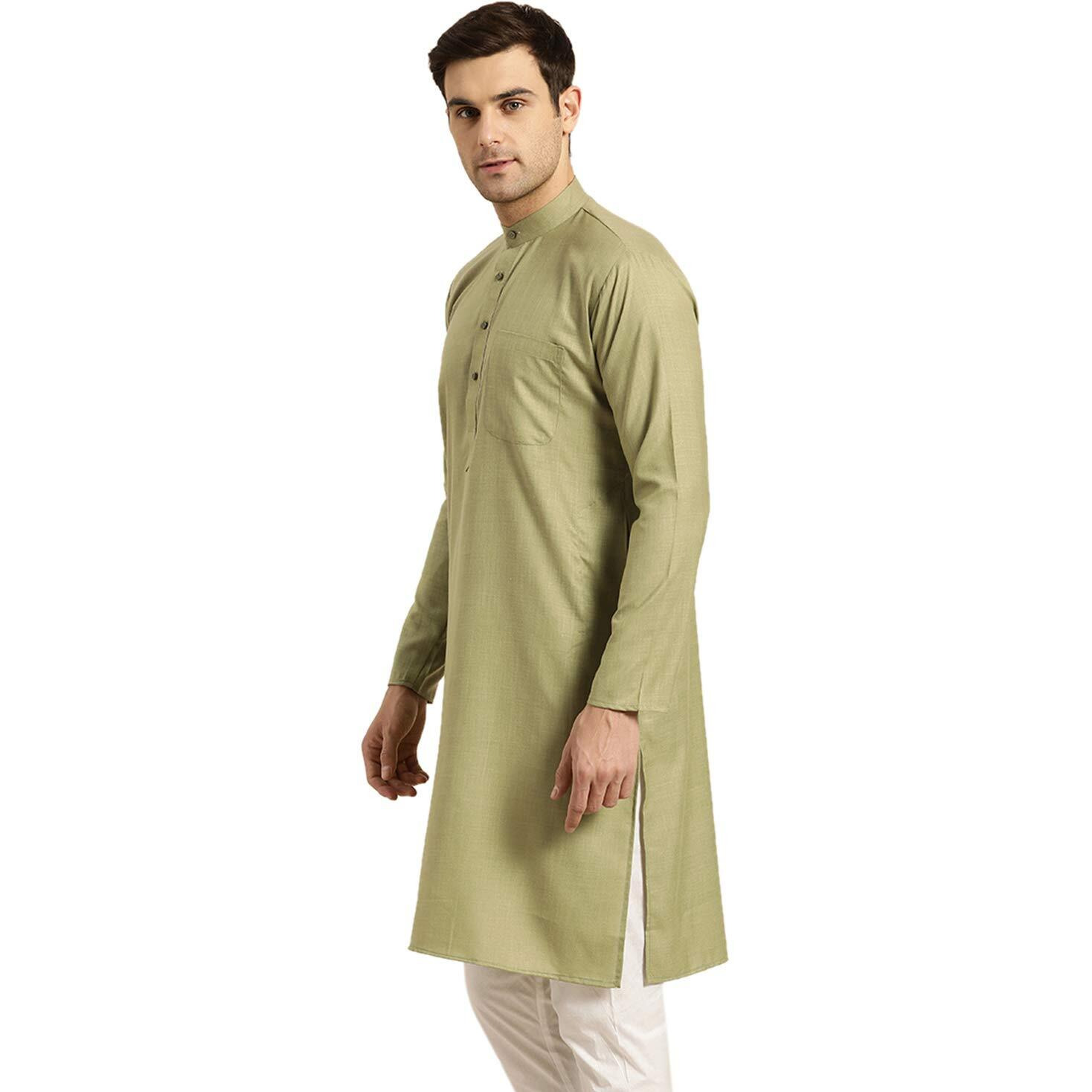 Sojanya (Since 1958 Men's Cotton Pista Green Only Kurta Size 40