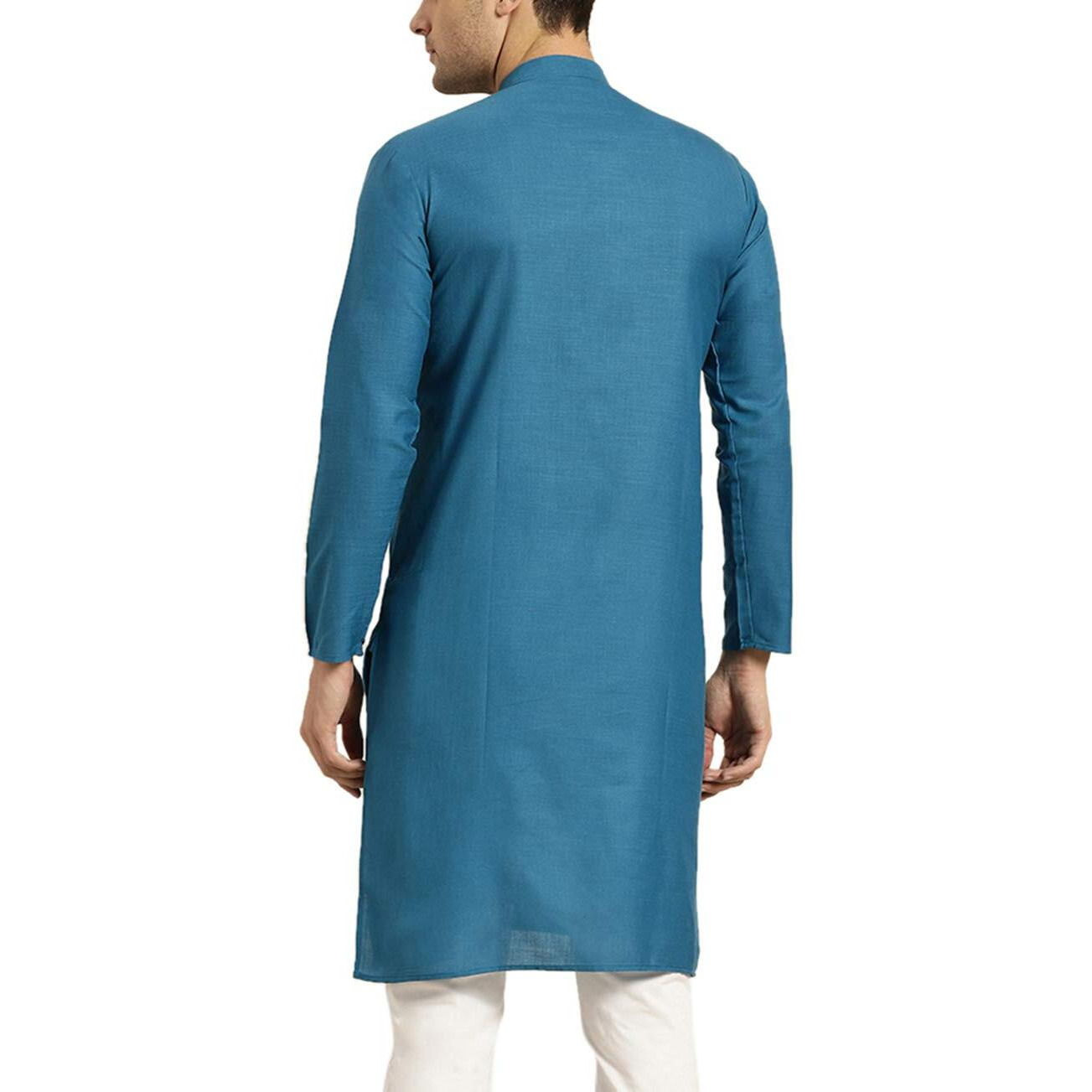 Sojanya (Since 1958 Men's Cotton Peacock Blue Only Kurta Size 36