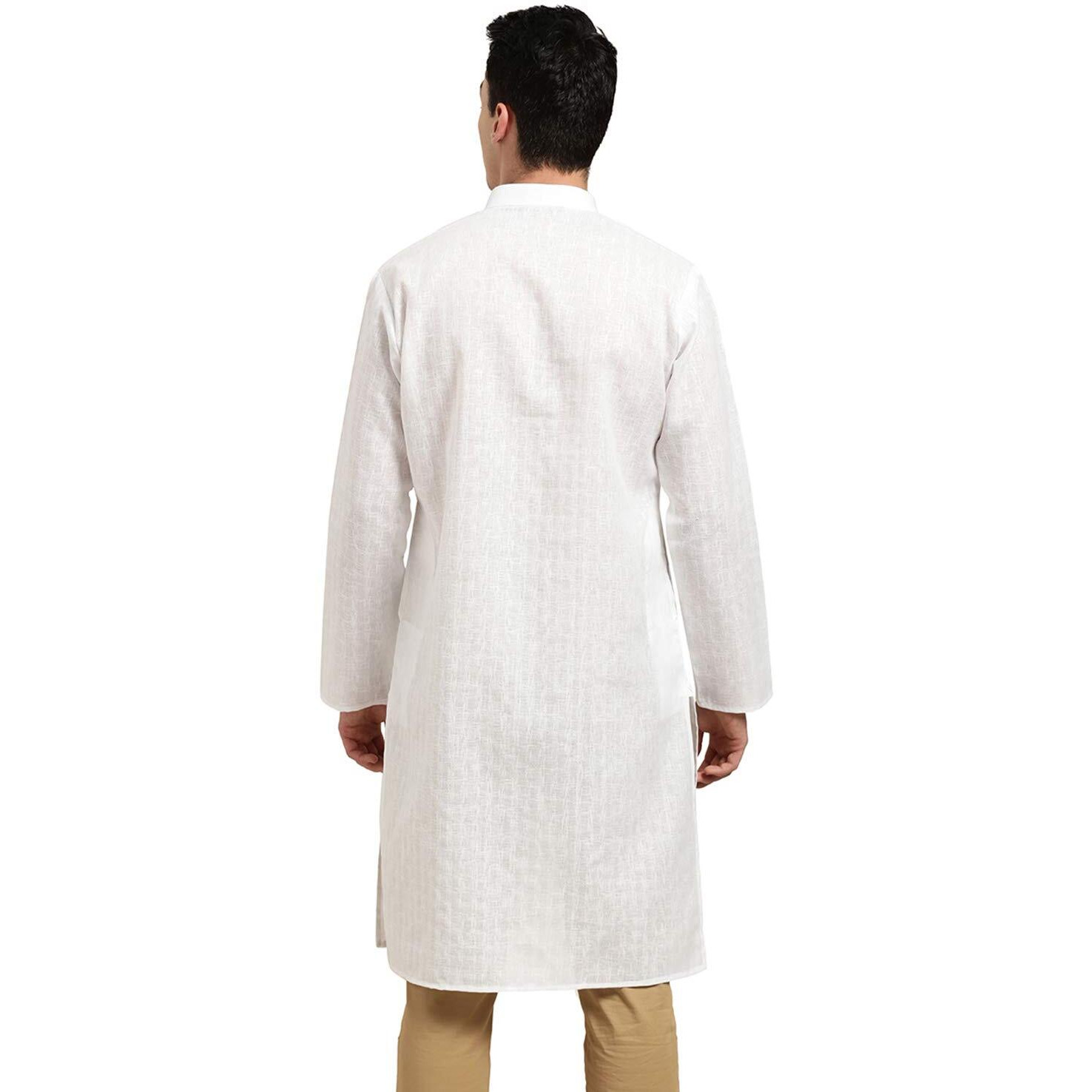 Sojanya (Since 1958 Men's Cotton Blend Solid Regular Kurta
