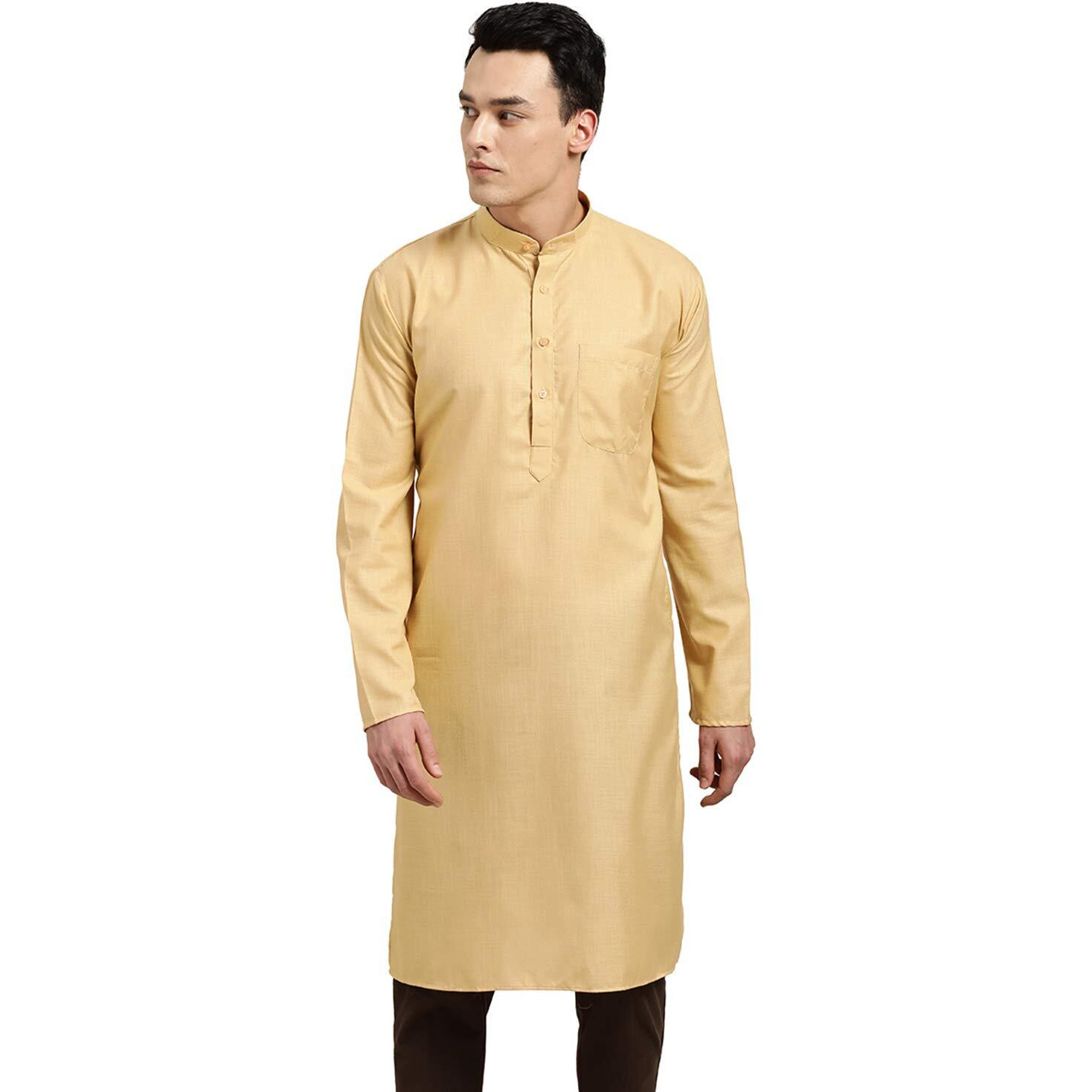 Sojanya (Since 1958 Men's Cotton Light Gold Only Kurta Size 38